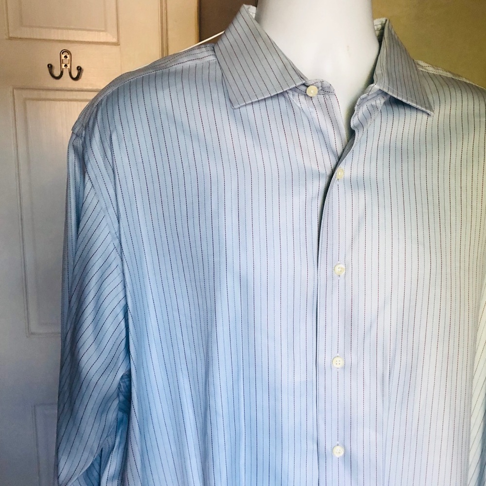 Brooks Brothers Dress Shirt 17 35 Blur French Cuff